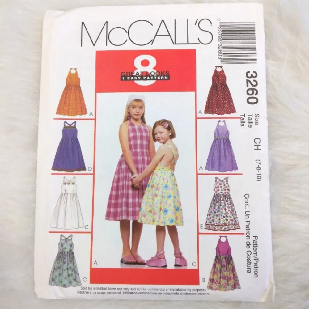 McCall's 3260 Children's & Girls' Sundress Size 7-8-10